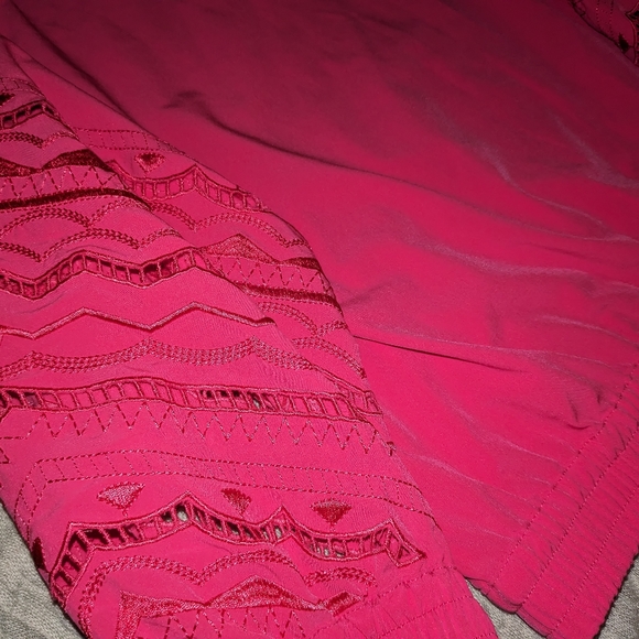 CHICO'S Zenergy Cutout Jacket, Azalea HOT PINK Gold Zip Front Embroidered NWT - Picture 13 of 16